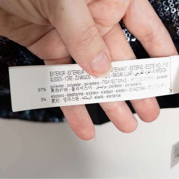 Zara Womens Blue Leopard Strapless Sequin Mini Dress Size Medium NEW Festive Day - Picture 6 of 12